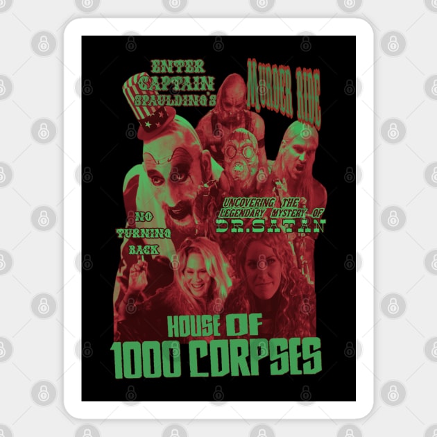 House Of 1000 Corpses, Cult Horror, (Version 2) Magnet by The Dark Vestiary